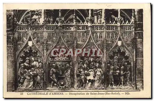 Cartes postales Cathedrale d&#39Amiens Decapitation de Saint Jean Bas relief