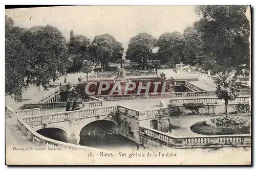 Ansichtskarte AK Nimes Vue Generale de la Fontaine