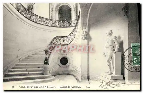 Cartes postales Chateau de Chantilly Detail de L'Escalier
