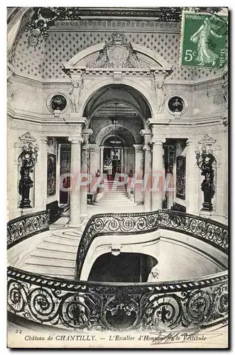 Cartes postales Chateau de Chantilly L&#39Escalier d&#39Honneur et le vestibule