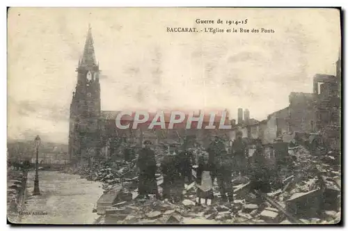 Cartes postales Baccarat L&#39Eglise et la Rue des Ponts Militaria