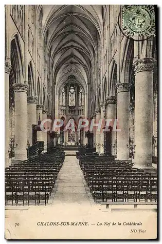 Cartes postales Chalons Sur Marne La Nef de la Cathedrale