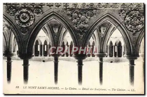 Cartes postales Le Mont Saint Michel Le Cloitre Detail Des Sculptures