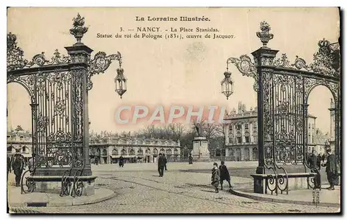 Cartes postales Nancy La Place Stanislas Statue du roi de Pologne