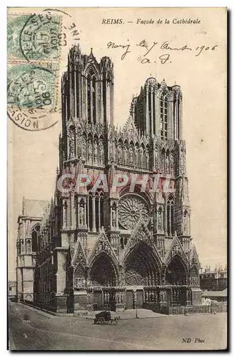 Cartes postales Reims Facade De La Cathedrale