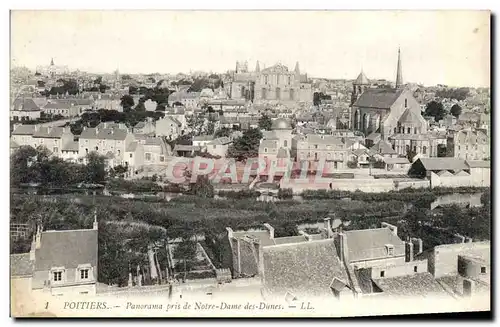 Cartes postales Poitiers Panorama Pris De Notre Dame Des Dunes