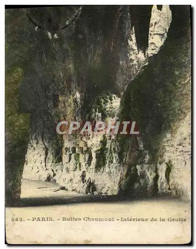 Cartes postales Paris Buttes Chaumont Interieur de la grotte