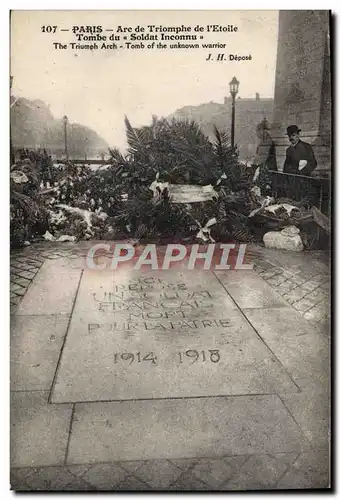 Ansichtskarte AK Paris Arc De Triomphe De I&#39Etoile Tombe du soldat inconnu Militaria