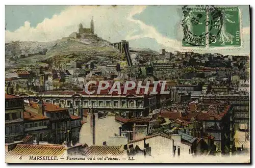 Cartes postales Marseille Panorama Vu A Vol D&#39Oiseau