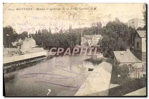 Cartes postales Mayenne Moulin Et Quartier De La Roche Gandon