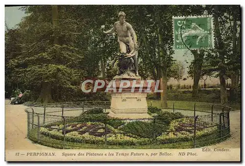 Cartes postales Perpignan Square Des Platanes Et Les Temps Futurs par Belloc