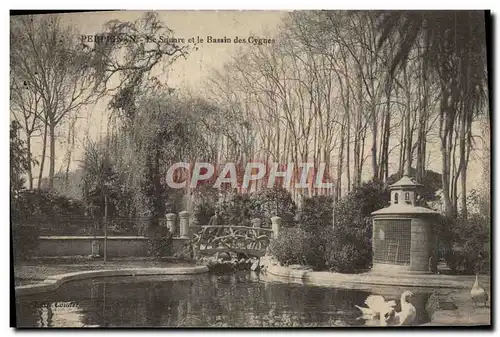 Cartes postales Perpignan Le Square Et Le Bassin Des Cygnes