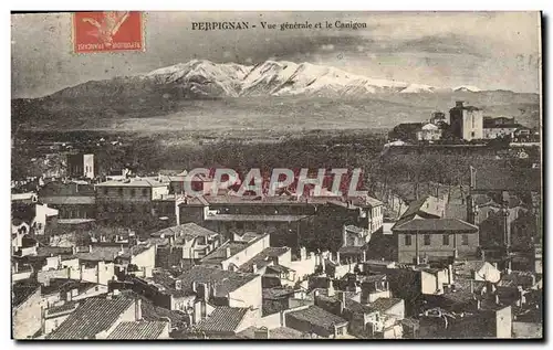 Ansichtskarte AK Perpignan Vue Generale Et Le Canigou