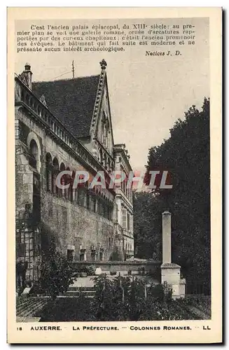 Cartes postales Auxerre La Prefecture Colonnes Romanes