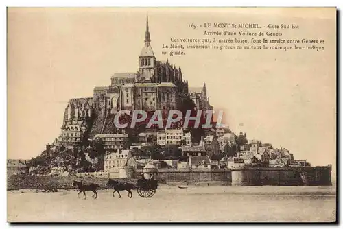 Cartes postales Le Mont St Michel Arrivee D'Une Voiture De Genets