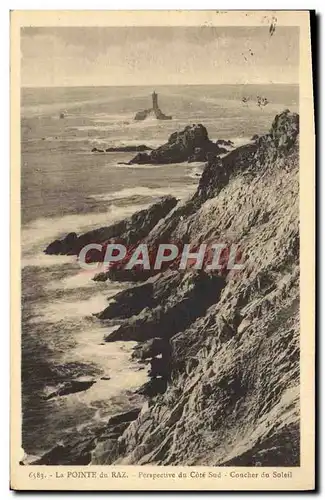 Cartes postales La Pointe Du Raz Perapective Du Cote Sud Coucher du soleil