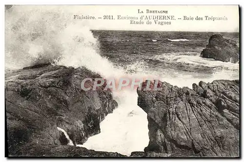 Cartes postales La Bretagne Environs D'Audierne Baie Des Trepasses Etude de vagues