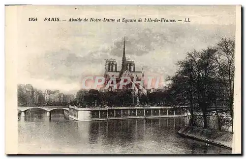 Ansichtskarte AK Paris Abside De Notre Dame Et Square De I&#39Ile De France