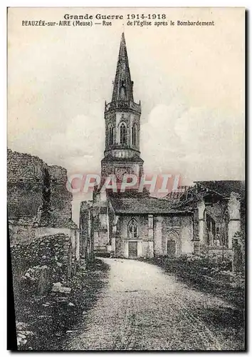 Ansichtskarte AK Beauzee Sur Aire Rue De I&#39Eglise Apres le bombardement Militaria