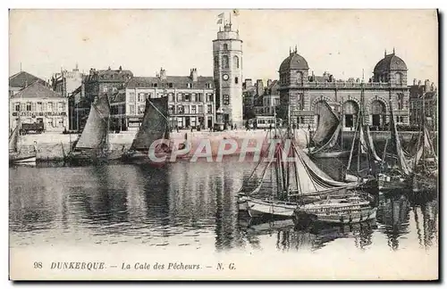 Cartes postales Dunkerque La Cale Des Pecheurs Pecheurs