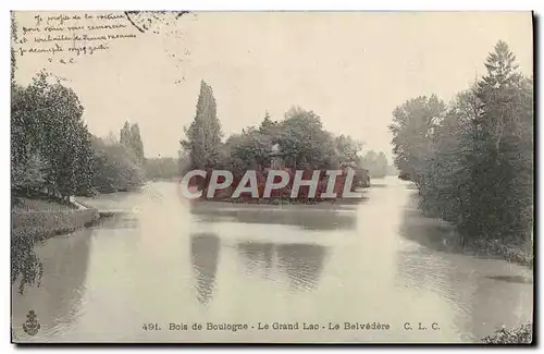 Cartes postales Bois De Boulogne Le Grand Lac Le Belvedere