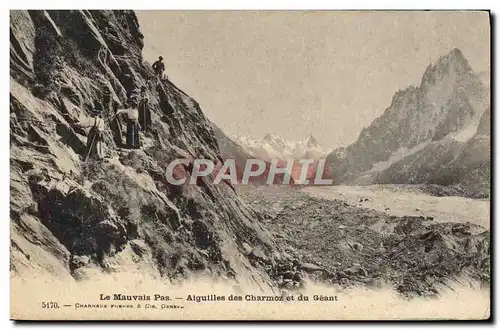 Cartes postales Le Mauvais Pas Aiguilles Des Charmoz Et Du Geant