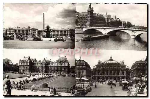 Cartes postales moderne Paris Et Ses Merveilles Le Place De La Concorde La Conciergerie Le palais du Luxembourg