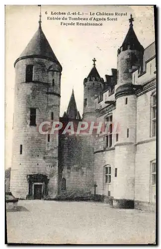 Cartes postales Loches Le Chateau Royal Entree Du Tombeau D&#39Agnes Sorel