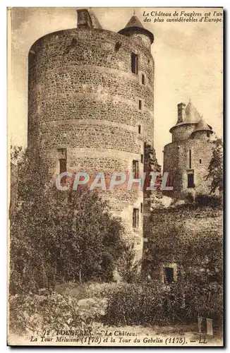 Cartes postales Fougeres Le Chateau La Tour Melusine Et La Tour Du Gobelin
