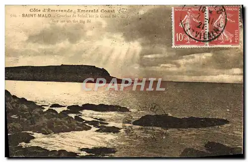 Cartes postales Saint Malo Coucher De Soleil Sur Le Grand Be