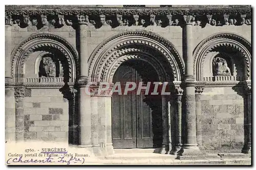 Cartes postales Surgeres Curieux Portail De I&#39Eglise Style Roman