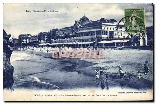 Ansichtskarte AK Biarritz Le casino municipal et un coin de la plage