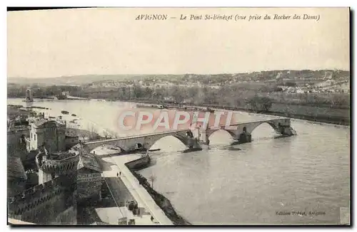 Cartes postales Avignon Le Pont St Benezet Vue prise du rocher des Doms