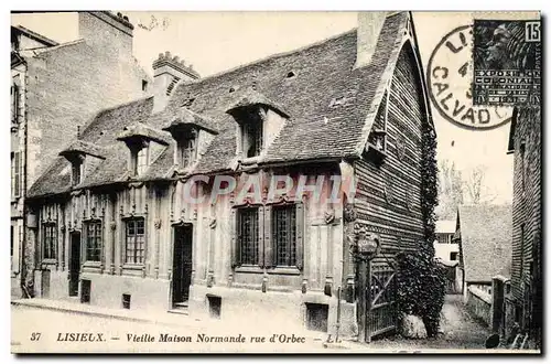 Ansichtskarte AK Lisieux Vieille Maison Normande Rue D&#39Orbec