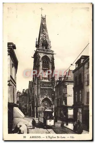 Cartes postales Amiens L'Eglise St Leu Tramway