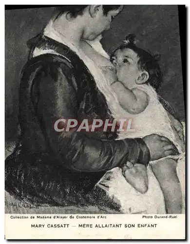Cartes postales Mary Cassatt Mere Allaitant Son Enfant Collection de Madame d&#39Alayer de Costemore d&#39Arc