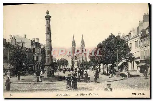 Cartes postales Moulins La Place D'Allier