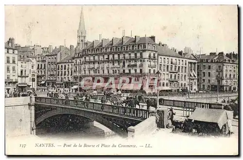 Cartes postales Nnates Pont De La Bourse Et Place Du Commerce