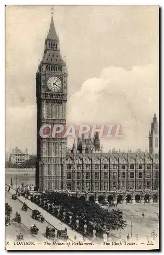 Cartes postales London The Houses Of Parliament The clock tower