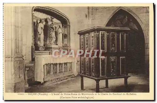 Cartes postales Lucon L'autel de Notre Dame de Misericorde et la chaire du cardinal de Richelieu
