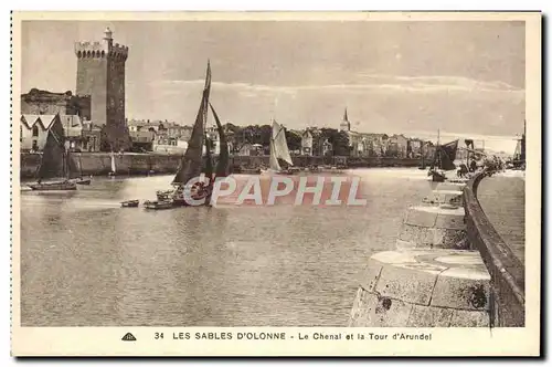 Cartes postales Les Sables D'Olonne Le Chenal et la Tour d'Arundel Bateaux