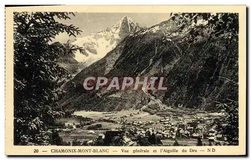 Cartes postales Chamonix Mont Blanc Vue Generale et l&#39aiguille du Dru