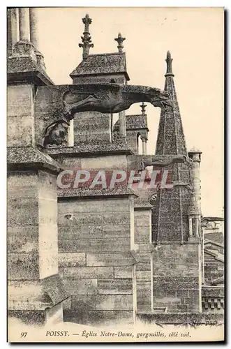 Cartes postales Poissy Eglise Notre Dame Gargouilles Cote