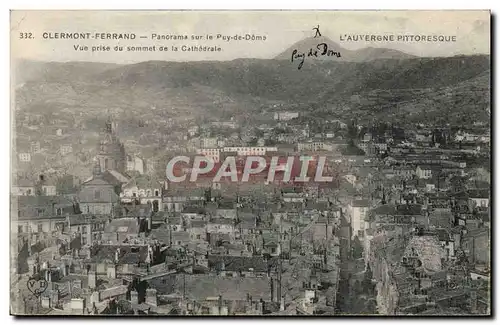 Cartes postales Clermont Ferrand Panorama Sur le Puy de Dome Vue prise du sommet de la cathedrale