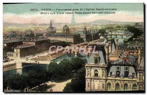 Cartes postales Paris Panorama Pris de L&#39Eglise Saint Gervais