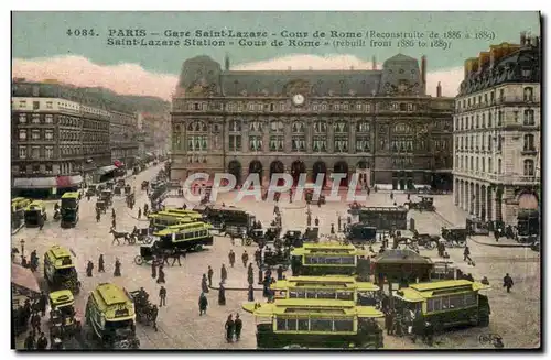 Cartes postales Paris Gare Saint Lazare Cour de Rome