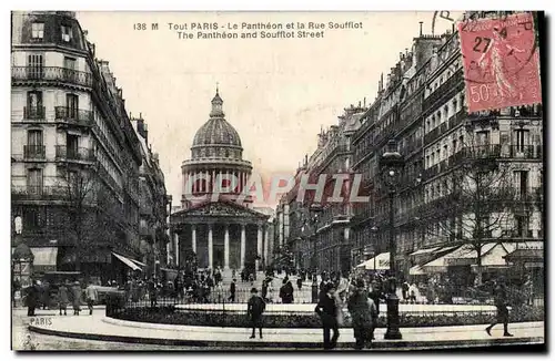 Cartes postales Paris Le Pantheon et la rue Soufflot