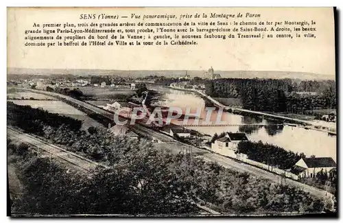 VINTAGE POSTCARD Sens Panoramic View Taken of the Mountain of Paron