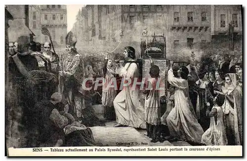 Ansichtskarte AK Sens Tableau actuellement au Palais Synodal representant Saint louis