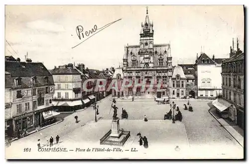 Cartes postales Compiegne Place de L'Hotel de Ville